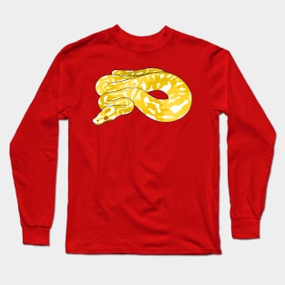 Burmese python snake cartoon illustration Long Sleeve T-Shirt